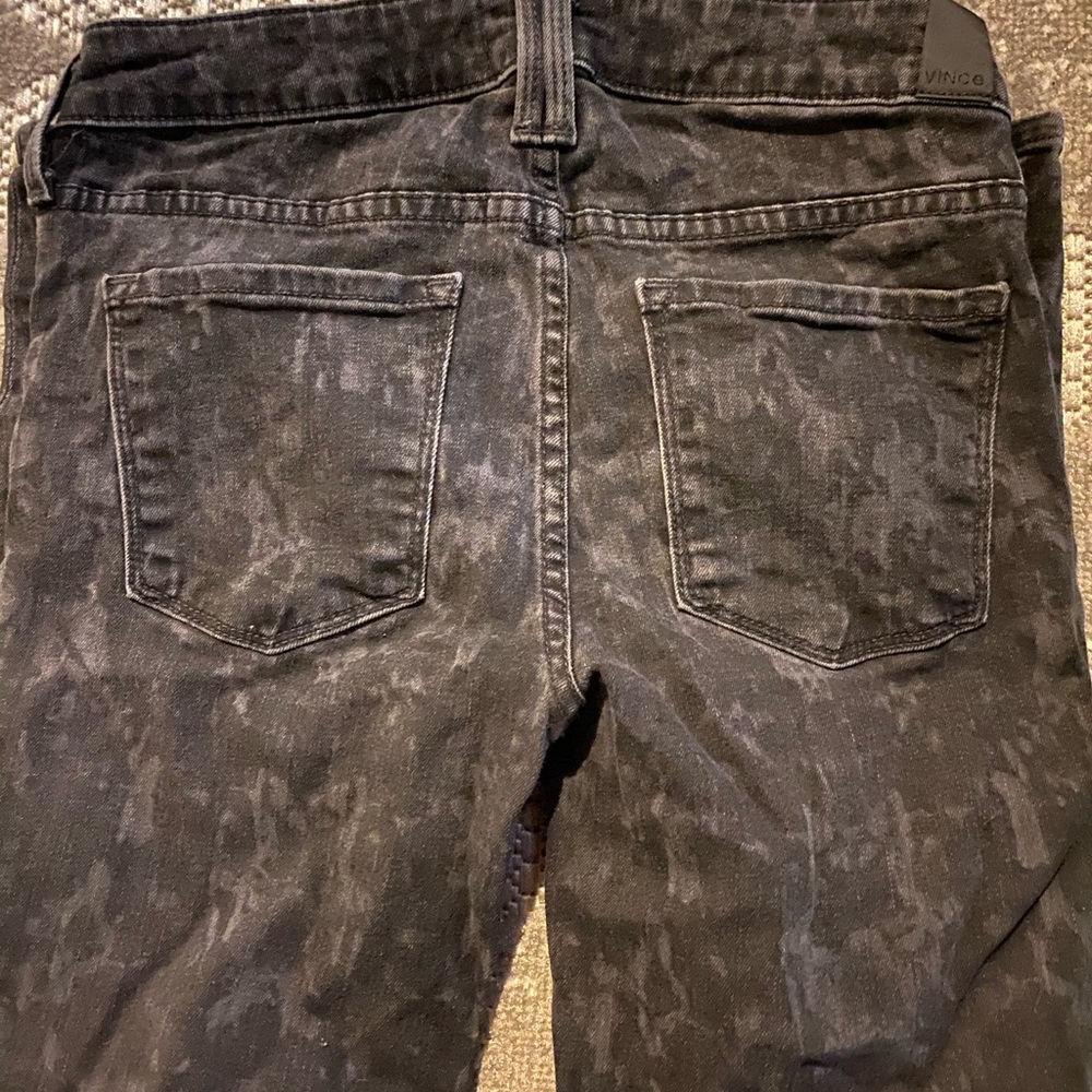 Vince black acid washed stretch jeans 25 RRP$200